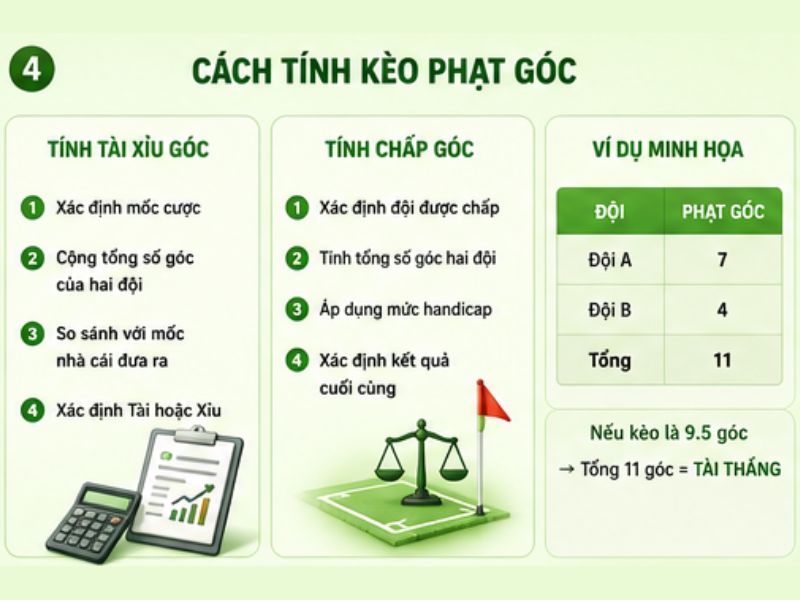 Cách Tính Kèo Phạt Góc