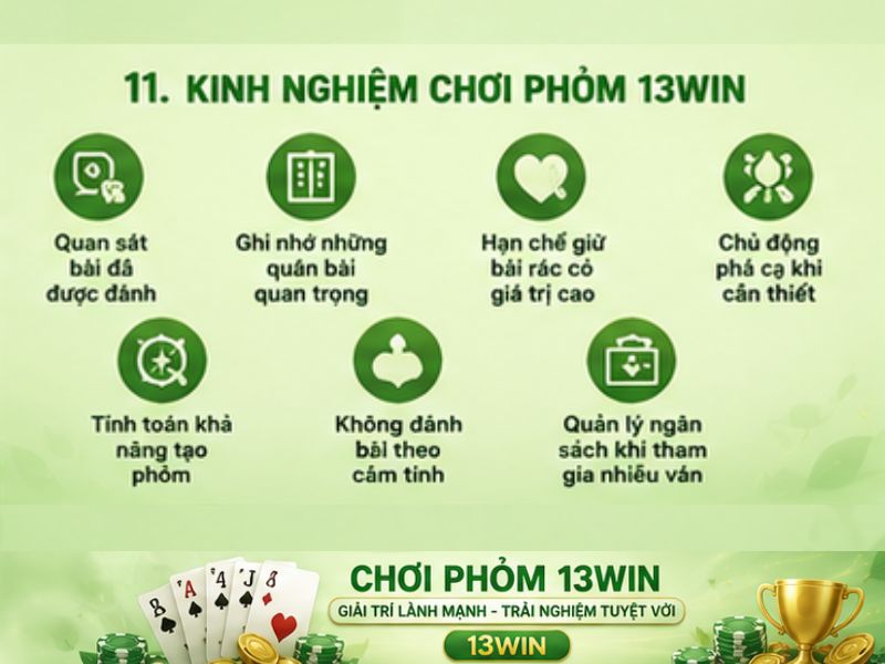 Kinh Nghiệm Chơi Phỏm 13WIN