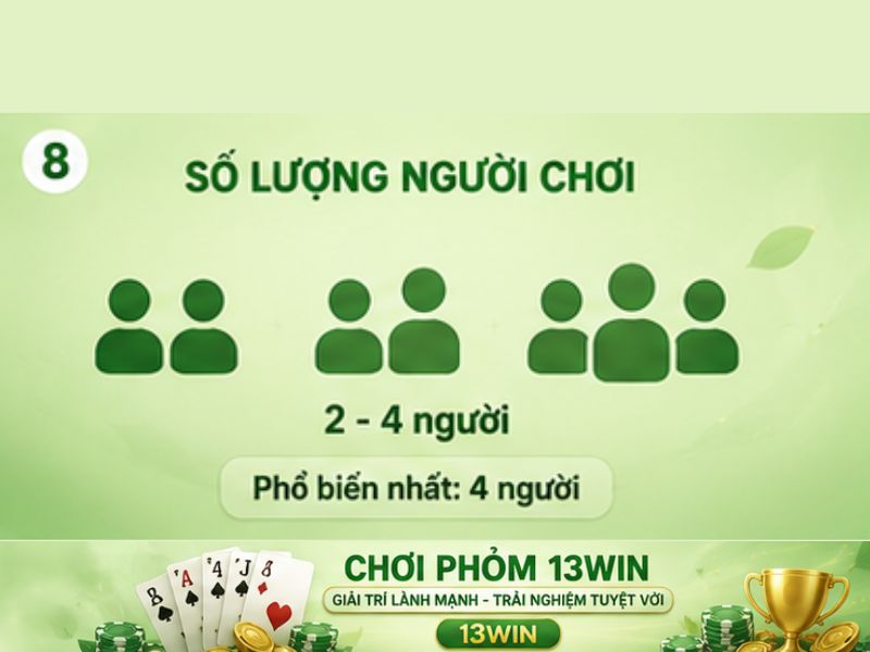 Một bàn Phỏm thường có 2–4 người