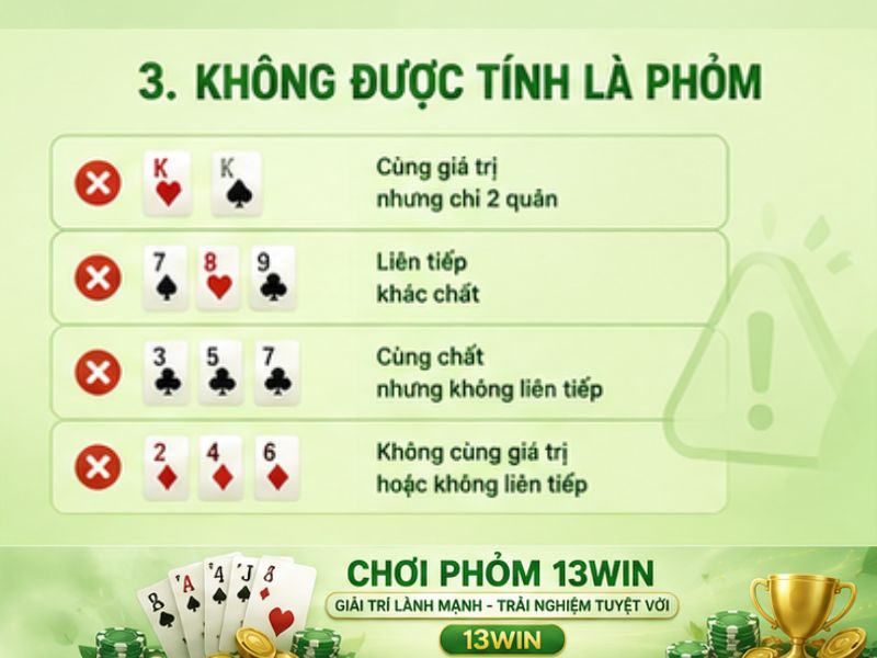 Những trường hợp không được tính là Phỏm