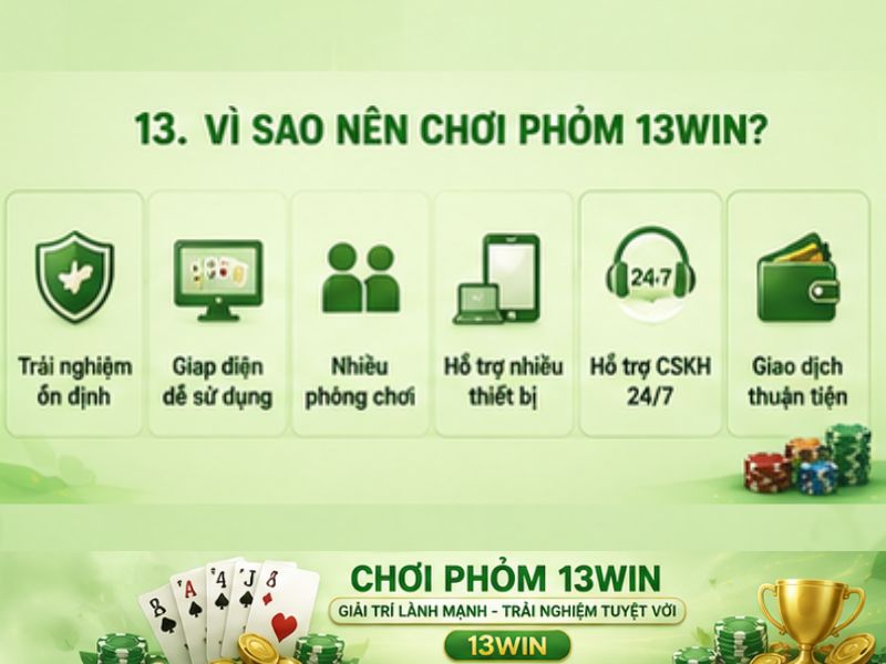 Vì Sao Nên Chơi Phỏm 13WIN